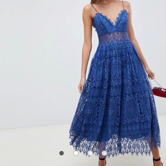 asos tall lace cami midi prom dress